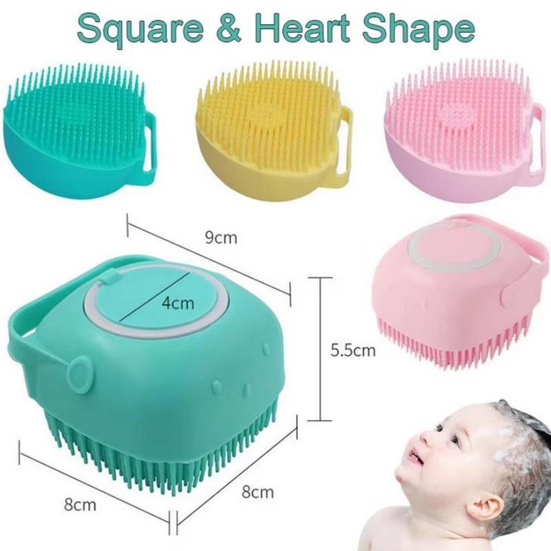 Silikon Şampuan Banyo Fırçası Masaj Tarak Bakım Scrubber Fırça Banyo Aksesuarları Bebek Çocuk Silikon Vücut Scrubber