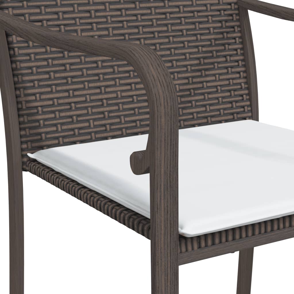 Vidaxl 5-Cz. Gartenmöbel-Set mit Kissen, Polyrattan und Stahl