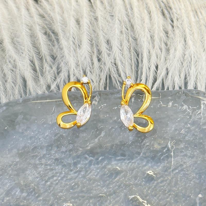 Fashion Design Asymmetrical Half Butterfly Stud Earrings Women S Earrings