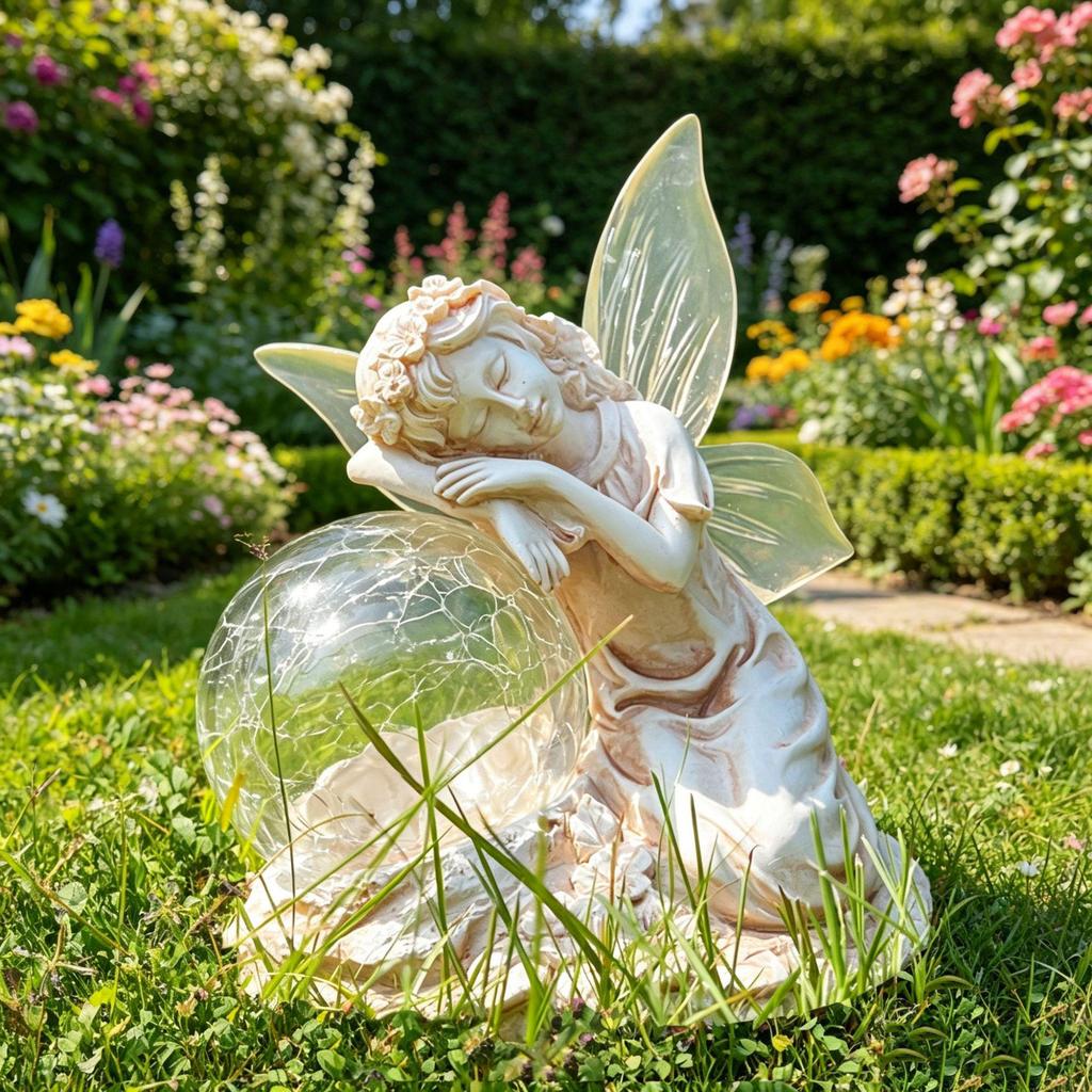 Angel-Shaped Solar Garden Lights: Outdoor Balcony Ornaments Automatically Illuminate at Night
