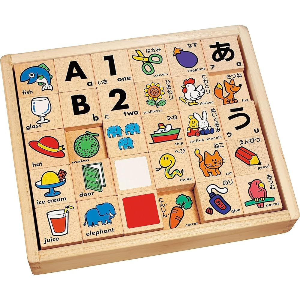 

Kumon Publishing New Moji Building Blocks Deluxe Set Wooden Hiragana Educational Toy for Ages 3 and Up