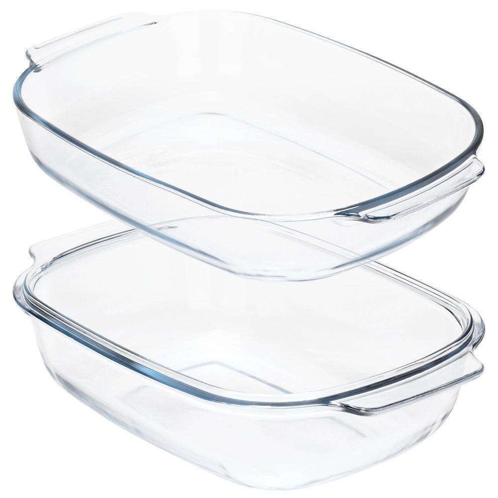 Glass Ovenproof Dish with Lid 3.1+2.6 L
