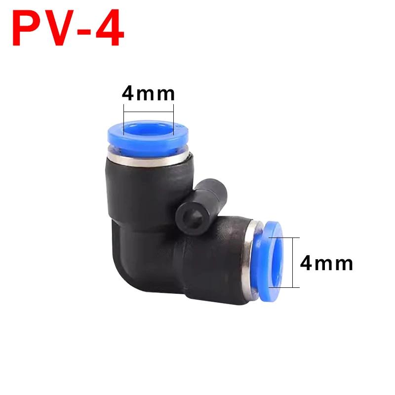 10PCS PV Degree Elbow Pneumatic Quick Fitting Plastic 4mm 6mm 8mm 10mm 12mm Air Hose Fitting Pipe Push In Water Quick Connector
