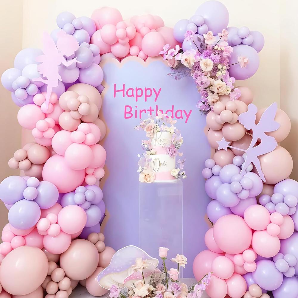 Lila Luftballonbogen-Set Pastelllila Rosa Luftballons Girlande Babyparty Geschlechtsenthüllung Hochzeit Geburtstagsparty Dekoration Globos