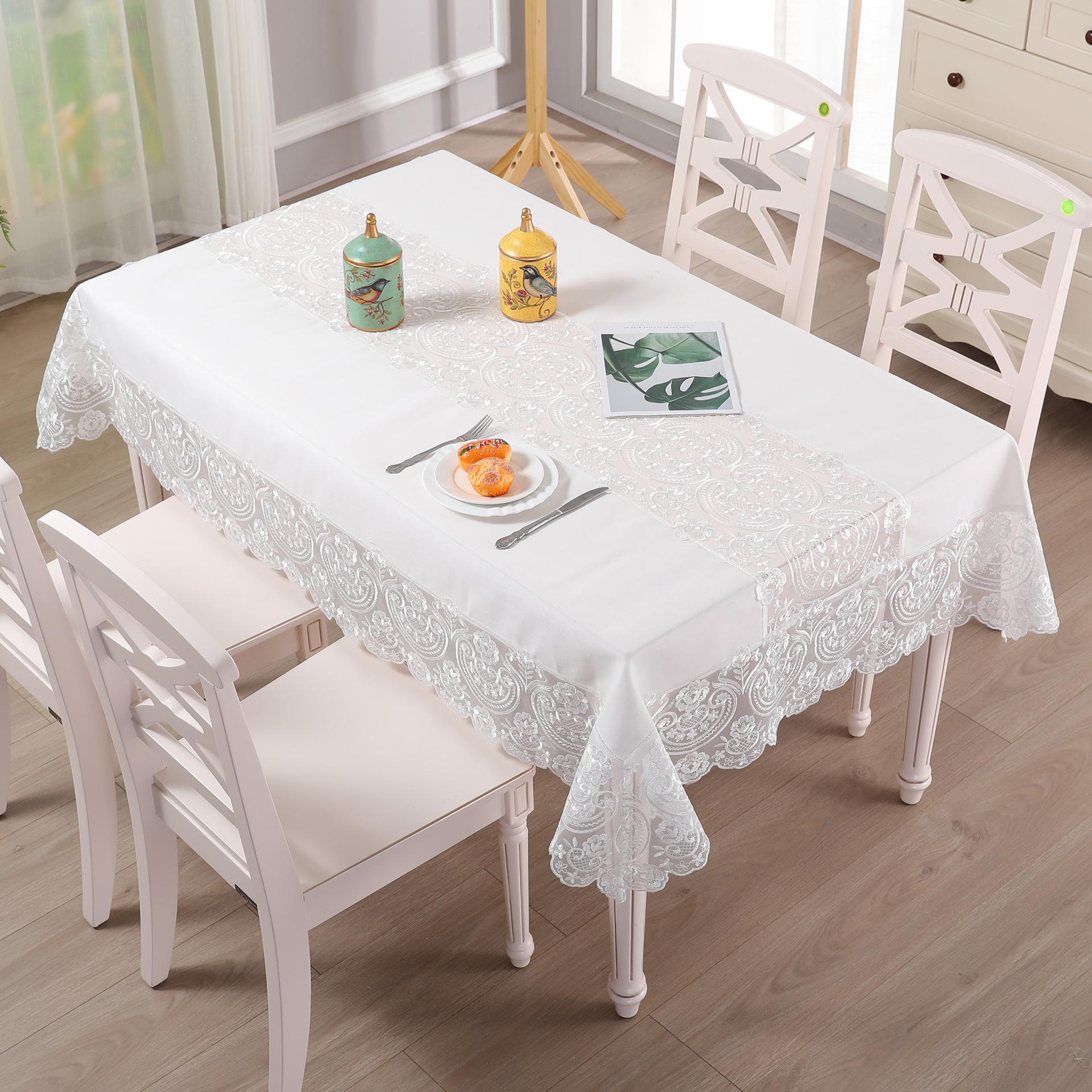 

Роскошная белая скатерть в скандинавском стиле, кружевная скатерть, журнальная скатерть, украшение для гостиной, высококачественная скатерть 150*270