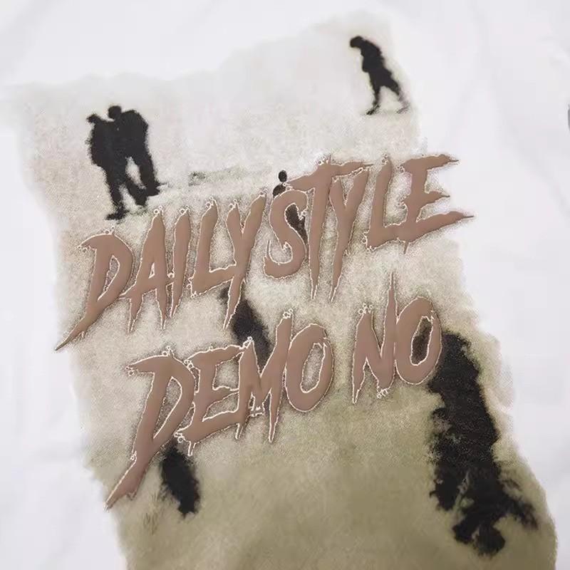 Unisex Oversized Vintage Streetwear Long Sleeve Tee Cotton Graphic Print Loose Fit Casual Top Fall
