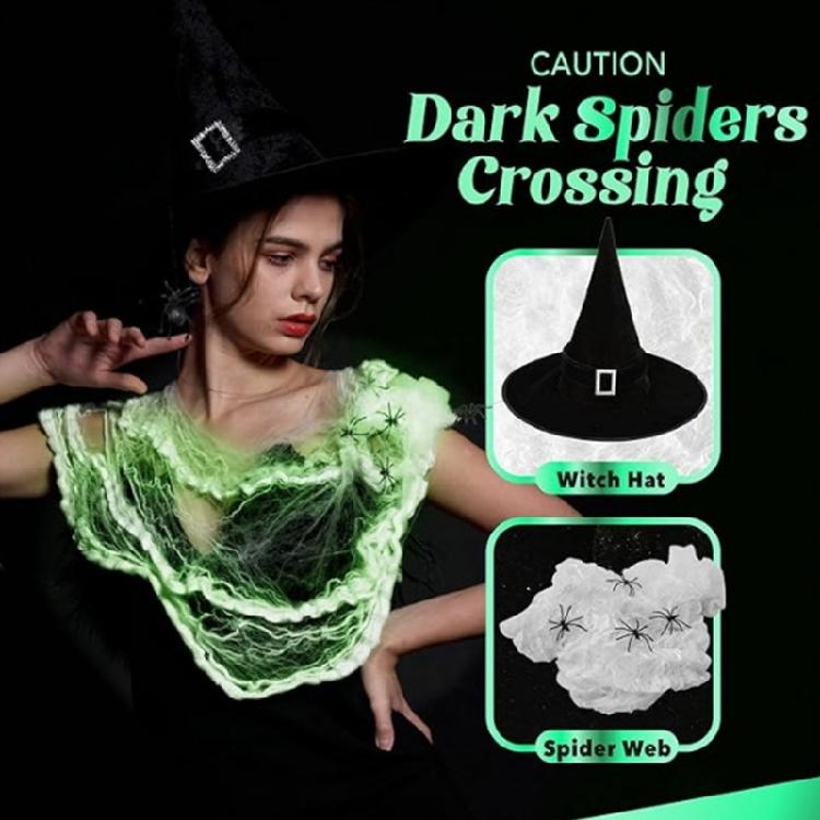 Black Halloween Hat Widget Wide Border Pointed Hat Fashion Party Headgear for Halloween Celebrations