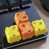 Custom Novelty Keycaps for Gaming 4PCS Cheese Keyboard Keycaps, 3D Printed Macaron Color Key Caps, Customized Accessories Enthusiasts Cross