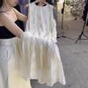 Plus Size Women French Heavy 3D Cutout Sleeveless Tank Midi Dress Loose Fit Up To 300 Lbs