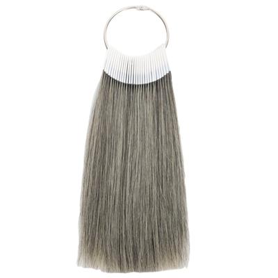 BUMMSEVEN Natürliches Echthaar-Bündel, Farbe Naturgrau, ungebleicht, 30 Längen, Friseurfarbe, Haarfärbemittel, Farbkarte, 100 % Test, Grau, 60 % Haar,