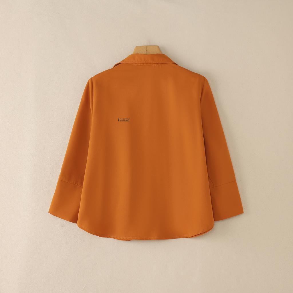 ZANZEA Damska bluzka casual z kołnierzem wykładanym, gładka, z rękawem 3/4