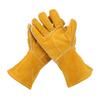Paar Schweißerhandschuhe Rutschfest Hitzebeständig Schweißabsorbierend Goldgelb für Arbeitssicherheit