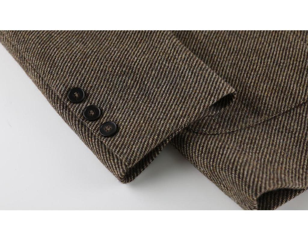 Women's Vintage Wool Twill Blazer - Autumn/Winter Retro Style