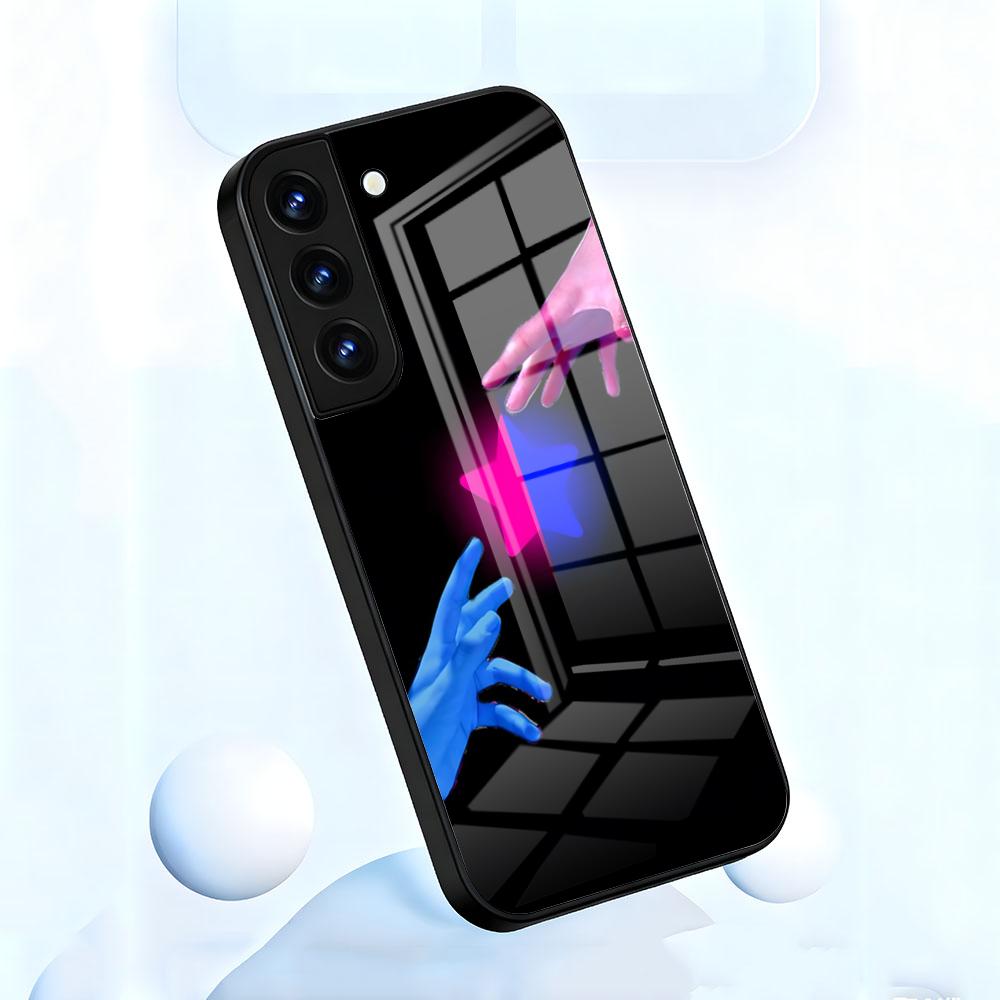 Pink Blue TV Girl Phone Case For Samsung A56 A36 A26 A16 A15 A25 A35 A55 A14 A34 A24 A54 Glass Case
