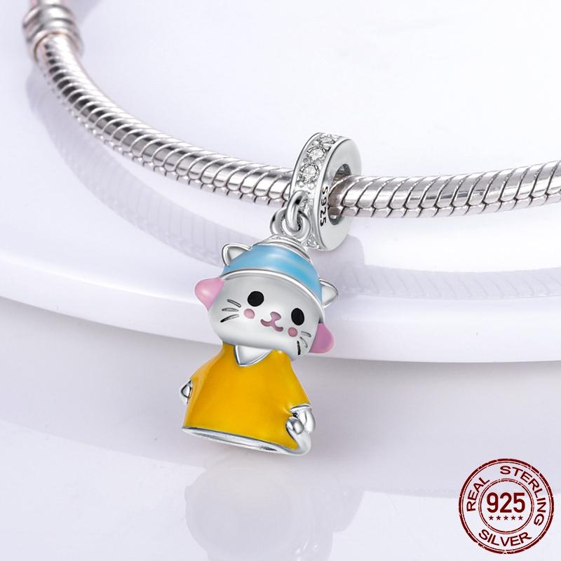 Copper Couple Cat Kitten Pendant In Heart Shape Dangle Charm Bead Charms Accessories Bracelets Bangle Jewellery Anniversary Party