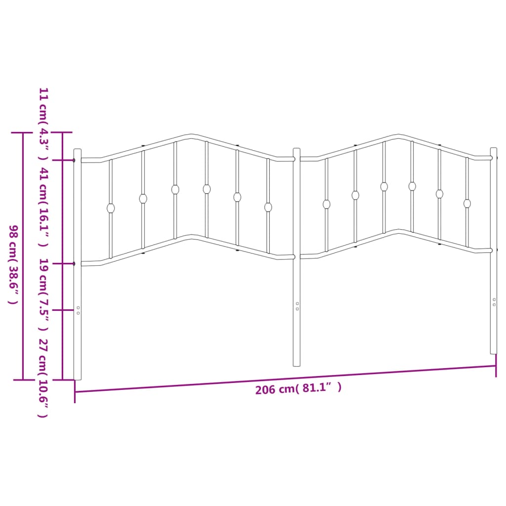 Replacement Headboard Metal White 200 Cm