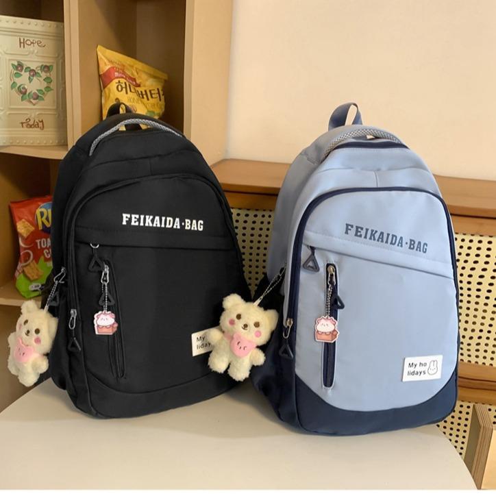 Student schoolbag new casual large-capacity backpack men's color matching small fresh and lightweight backpack girl