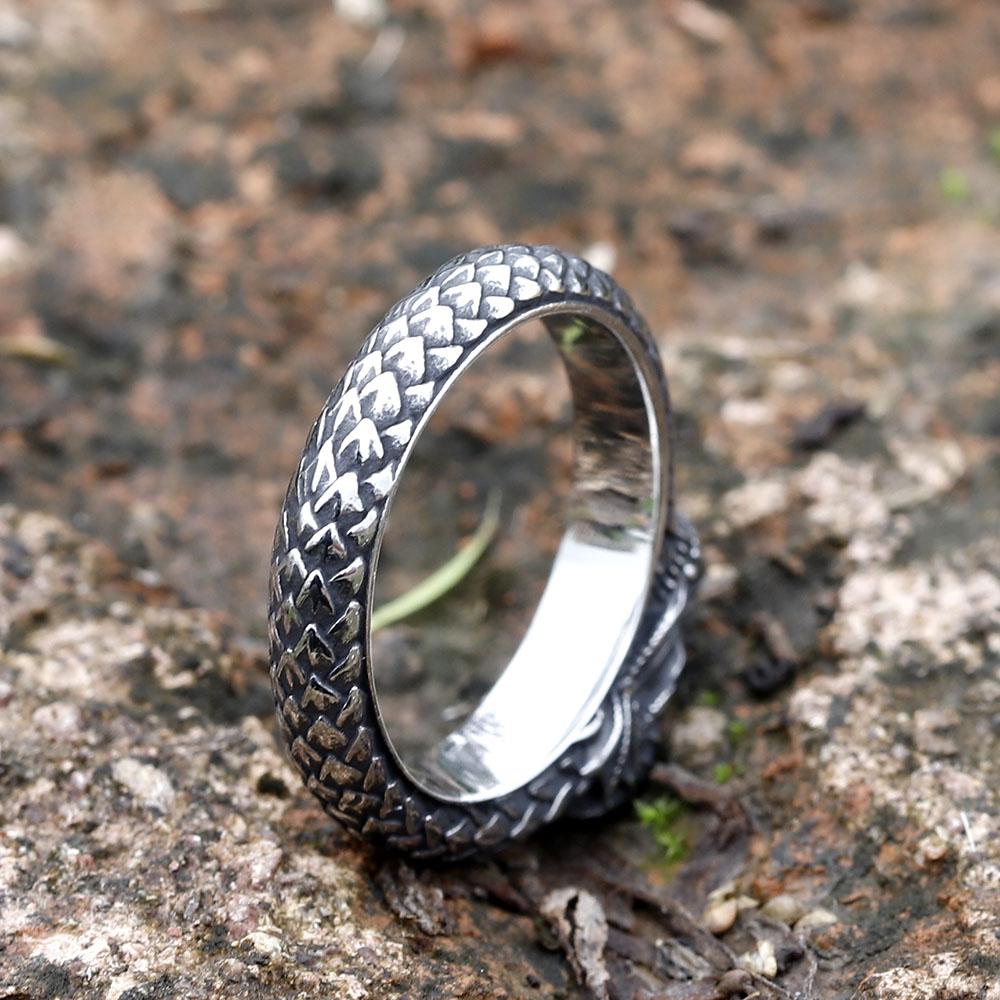 NEW 316L Stainless Steel Nordic Mythology Giant Dragon Animal Ring Pagan Odin Amulet Scandinavian  Jewelry Free Shipping