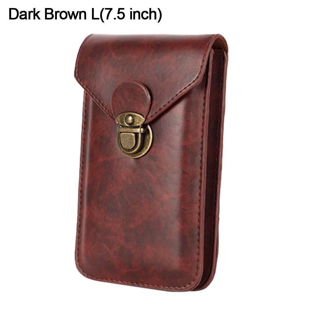 Retro Leather Phone Belt Bag WaterProof Universal Male Waist Pouch Multifunctional Phone Pouch Men