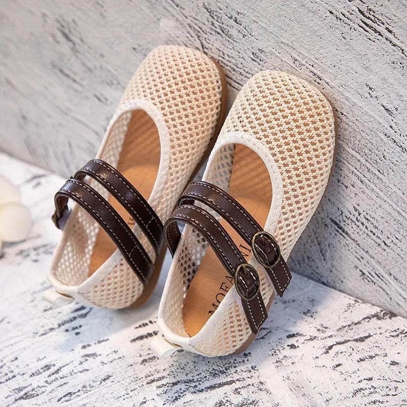 Children's Shoes Korean Girl Princess Shoes Breathable Hollow Net Sandals Children 1-2 Years Old Soft Sole Toddler Shoes