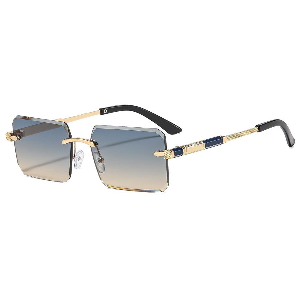 

Rimless Square Sunglasses Women Men Retro Rectangle Sun Glasses Brand Designer Eyewear UV400 Shades Oculos Female Gafas as picture синий