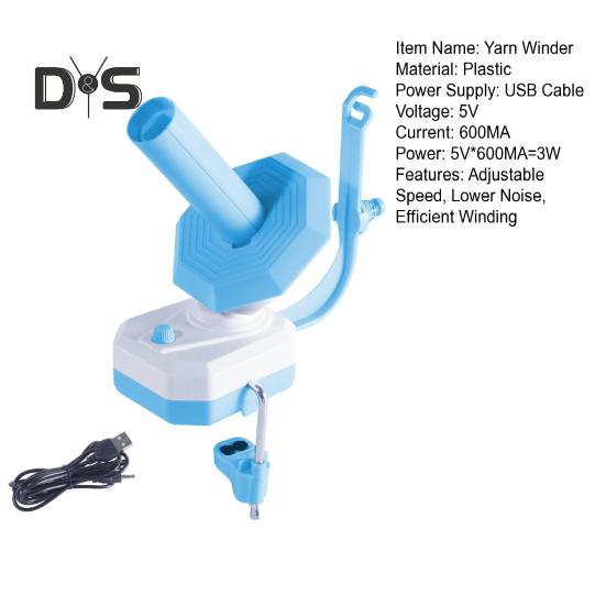Electric Yarn Winder Adjustable Speed Yarn Ball Winder Lower Noise Large Capacity Tabletop Yarn Dispenser for Crocheters