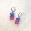 Gradient Chic Resin Bear Earrings Creative Animal Shape For Women