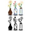 Vase Set 3 Pieces Modern Aesthetic Metal Art Statue Wall Art Table Vase Home Decor for Bedroom Living Room Kitchen Farmhouse