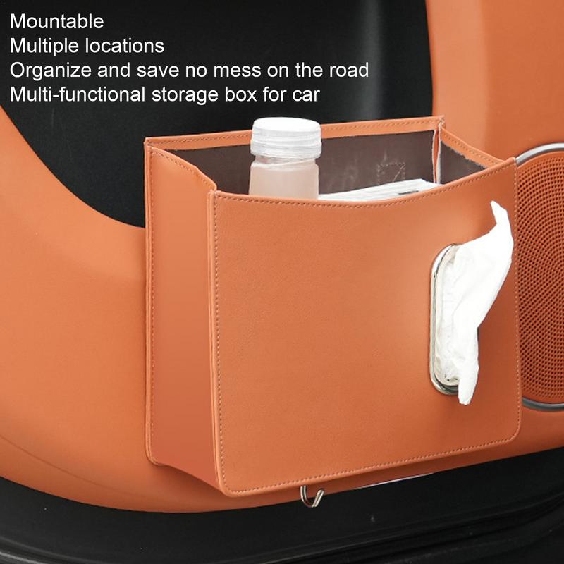 Car Back Seat Organizer Car Seat Back Storage Bag PU Leather Multi-Storage Pockets Travel Accessories For Business Car SUV