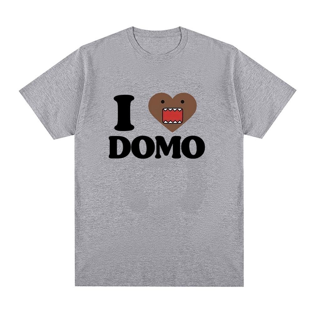 I Love Domo Kun Funny T Shirts Men's Women Clothing Cotton Casual T-Shirts Vintage Short Sleeve Oversized T-shirt Top Streetwear