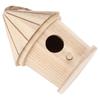 Wooden Bird House DIY Natural Wooden Round Shaped Hanging Bird Nest for Outdoor Garden