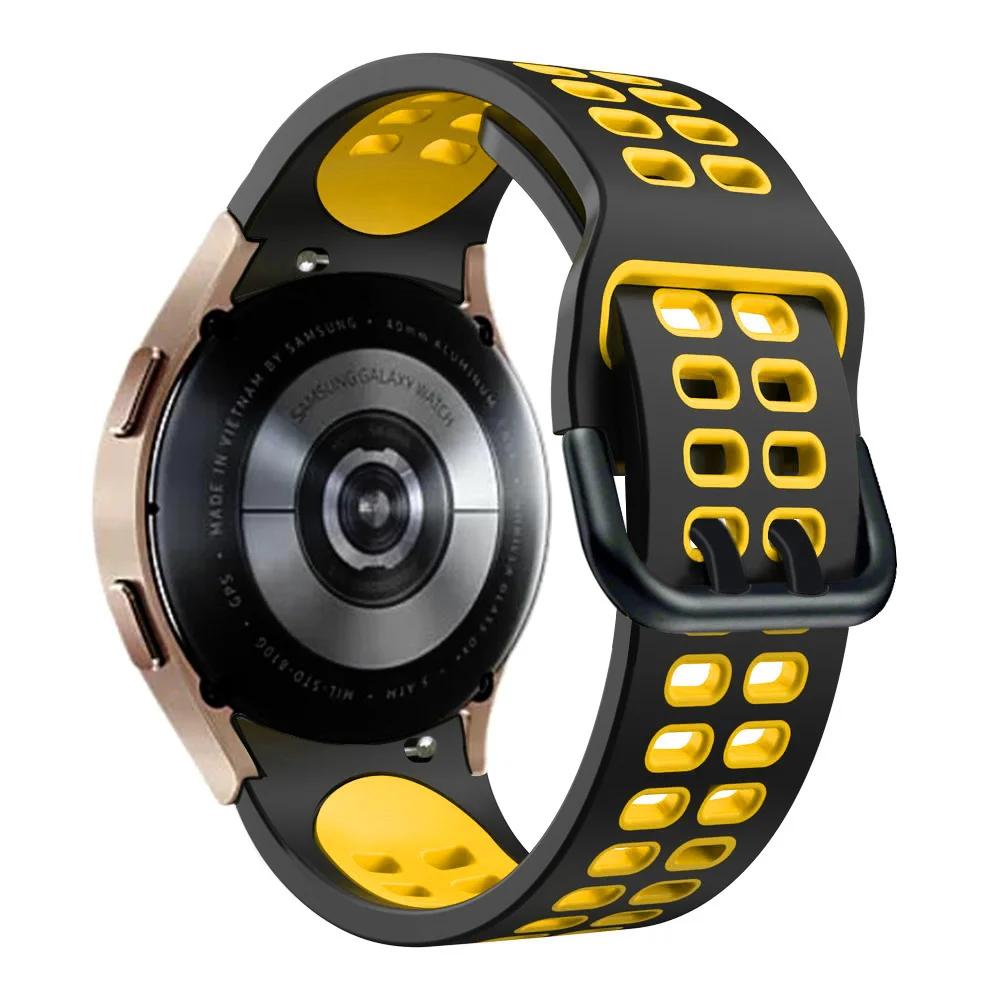 No Gap Silicone Strap for Samsung Galaxy Watch 7/6/5/4 44mm 40mm 5 Pro 45mm Two-Color Wristband Watch 6 4 Classic 47mm 43mm Band