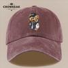 pc Vintage Trendy Baseball Teddy Bear Pattern Print Baseball Cap AllSeason Casual Apparel Accessory Black Papa Trucker Hat
