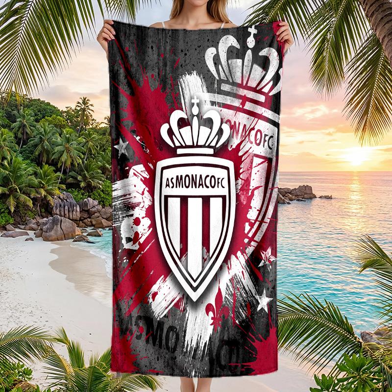 Asciugamano da Spiaggia Monaco FC Stampa Asciugatura Rapida Microfibra Assorbente Portatile da Viaggio Asciugamano da Nuoto