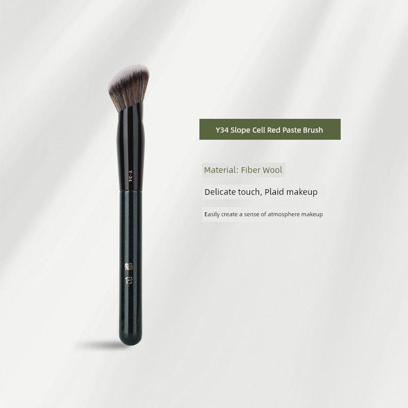 Meizai Y34 Slope Blusher Brush Powder Foundation Brush Paste Liquid Shading Brush One Set Facial Makeup Makeup Brush Fiber Wool Y34 Slope Blush Brush