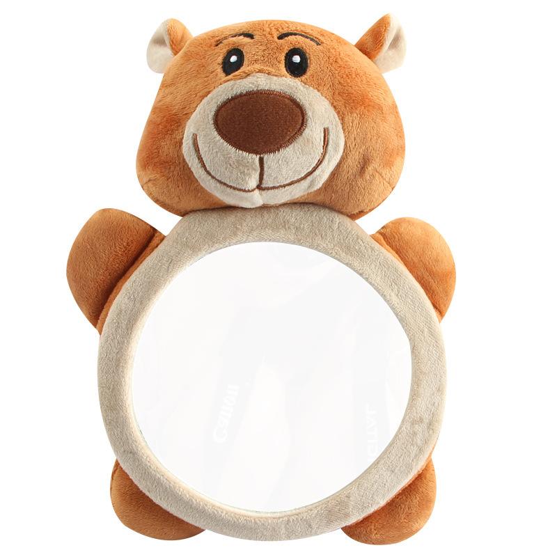 Car Baby Mirror Interior Rearview Kids Monitor Mirrors For Safety Rear Seat Headrest Baby Mirrors Cute Cartoon Animal Mirror