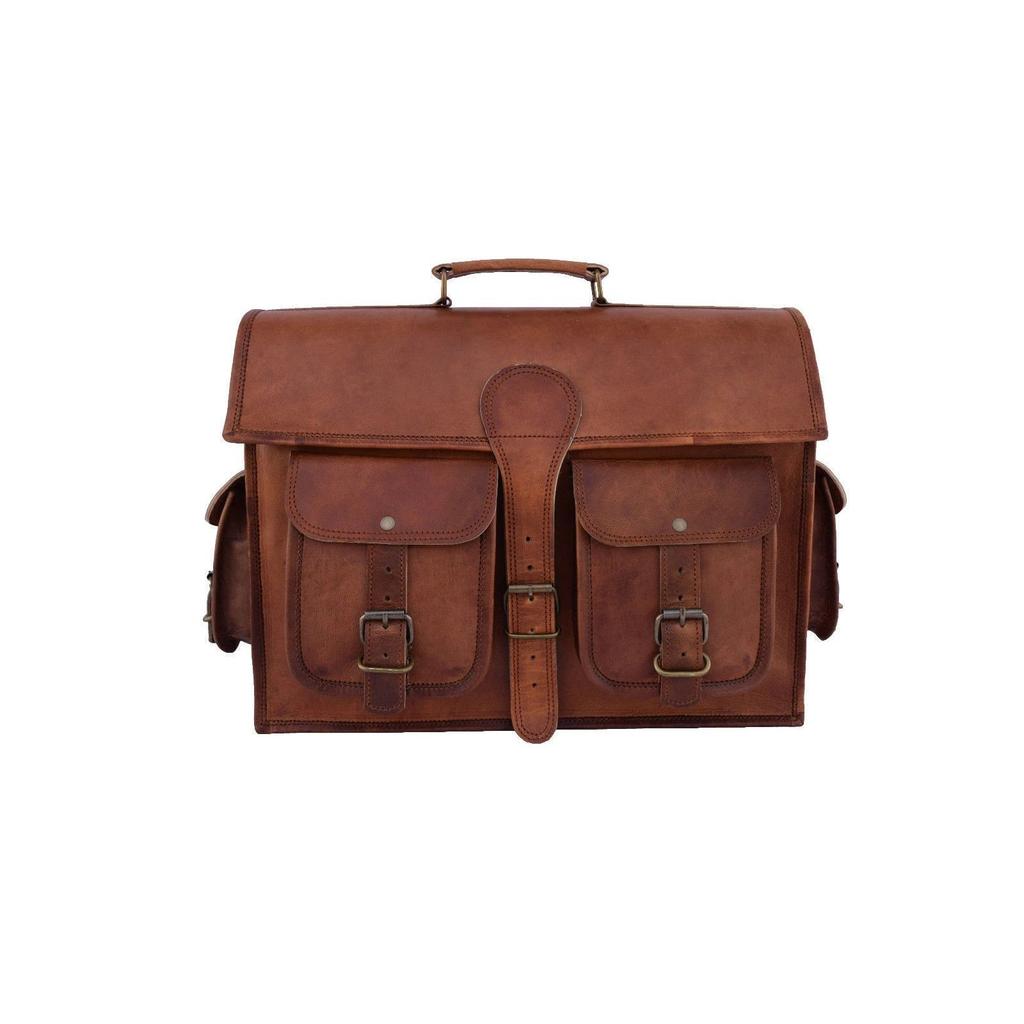 Pánská kožená taška na školní aktovka Vintage Messenger přes rameno