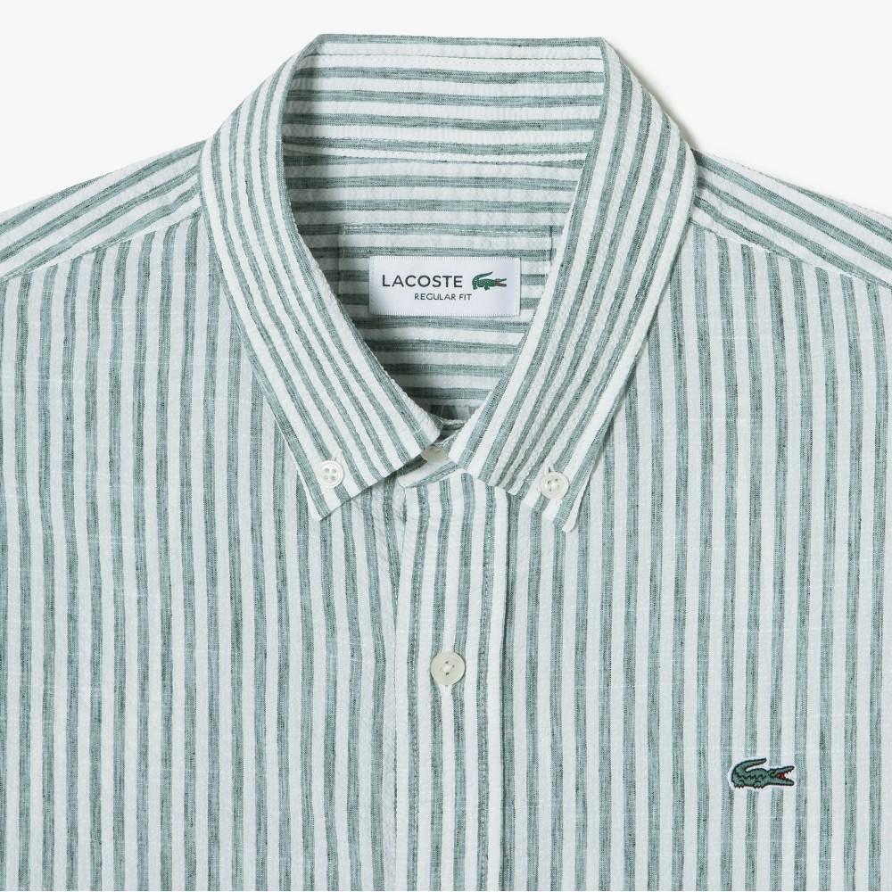 Lacoste Men's Linen Blend Stripe Shirt CH838E-56G132