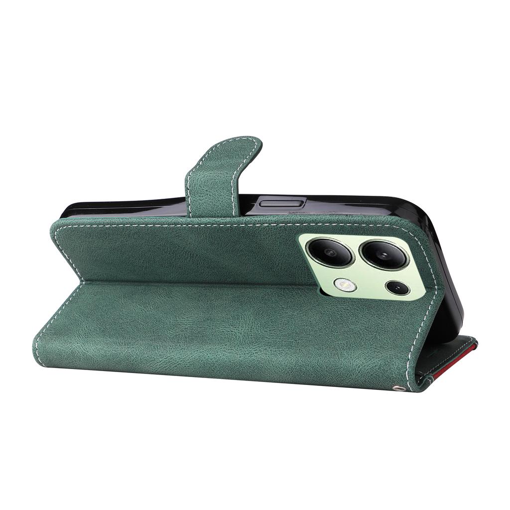 For Xiaomi Redmi Note 13 4G Leather Case Three-color Splicing Phone Cover
