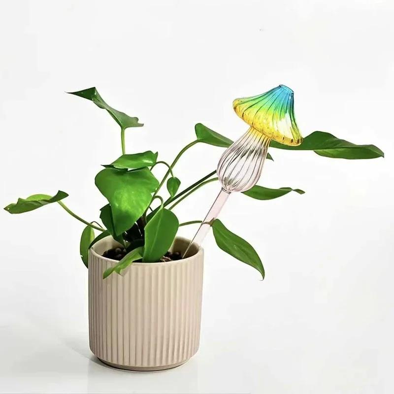 Glass Colored Mushroom Watering Plant Automatic Watering Device Flower Plant Water Dripper Infiltration Water Droplet Irrigation