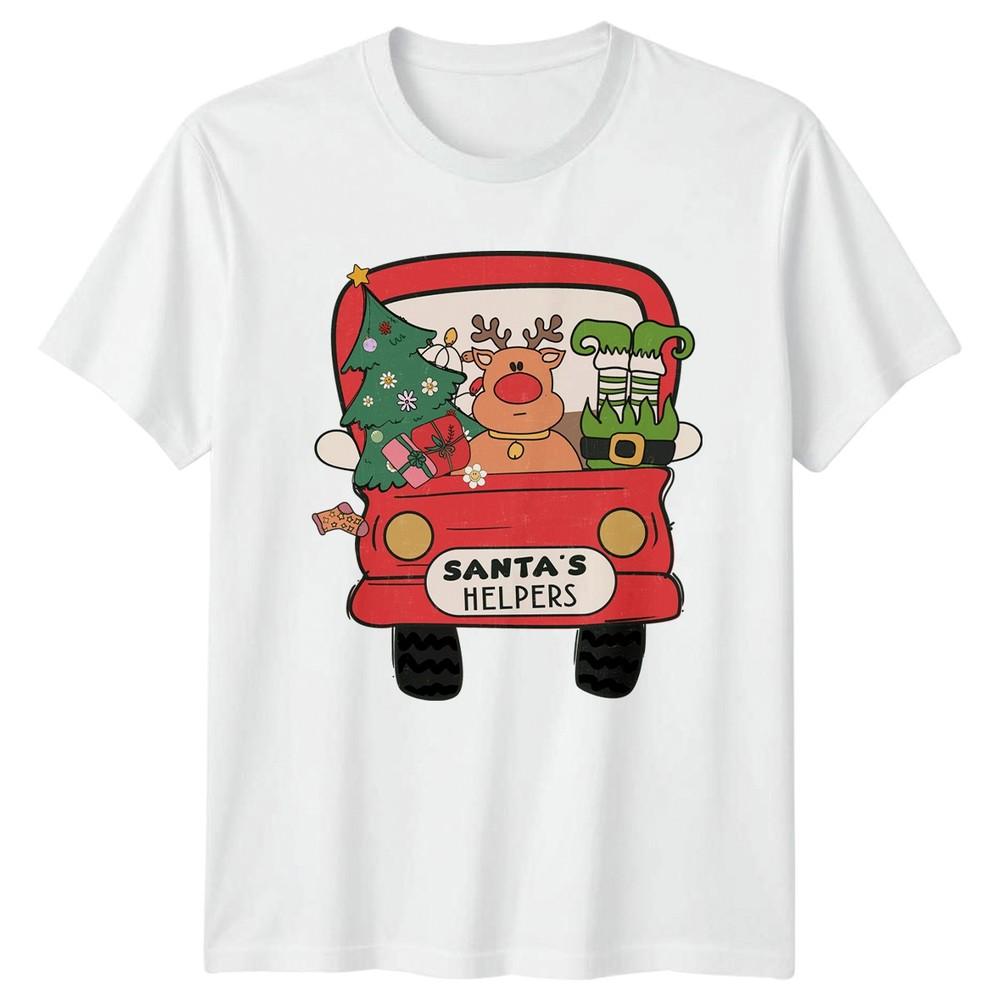 Santas Helpers Christmas Holiday Truck Unisex Unisexs Graphic Tee S