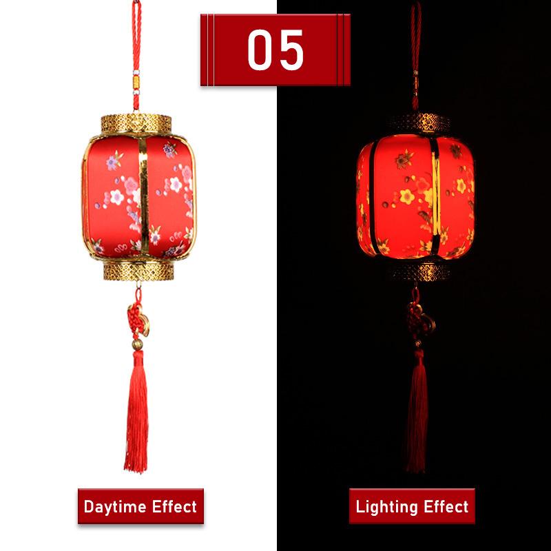Portable Blossom Flower Light Lamp DIY Retro Style Chinese Lantern Palace Glowing Lanterns For Mid-Autumn Festival Party Decor