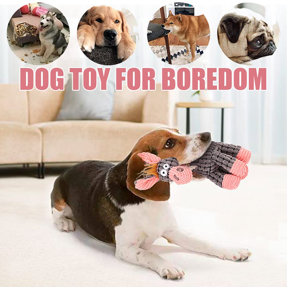 Squeak Dog Toys, Durable Stuffed Animal Plush Chew Toys, Dog Toys for Cleaning Teeth, Suitable for Small Medium-sized Dogs