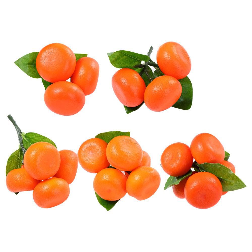 Imitation Fruits with Fruits and Leaves Fake Oranges Tangerine Model Party Decor Artificial Fruit