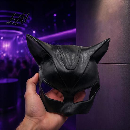 Breathable Halloween Face Mask Catw Woman Mask Black Cat Eye Costume Soft Latex Detailed Cosplay Accessory Leather for Masquerade Superhero