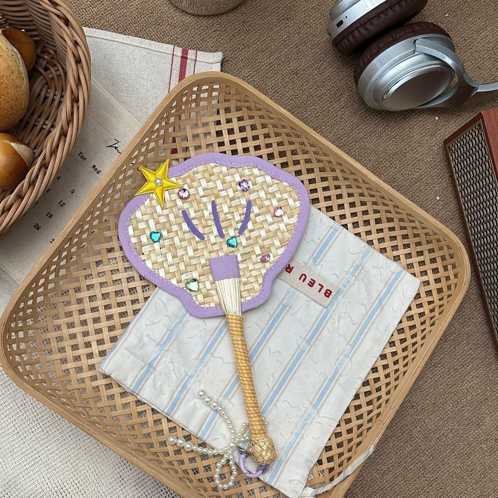 

Веер ручной работы из ПУ, бамбуковый ручной веер, портативный веер из бамбукового плетения, домашний декор Shell