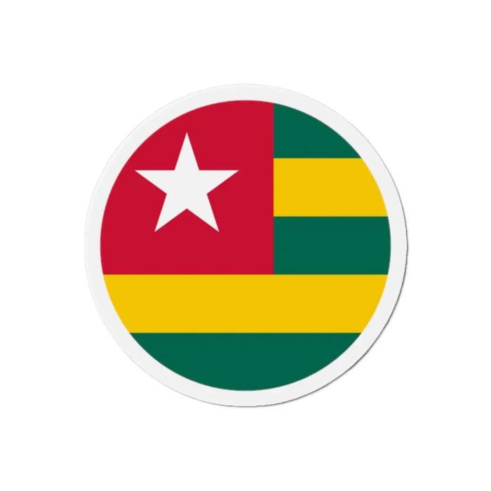 Aimant Rond - Togo - 9 cm - Multicolore - 50 pièces - Résine synthétique