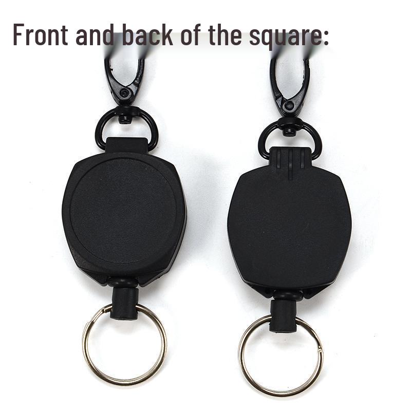Stainless Steel Anti-Theft Retractable Keychain with Rebound Feature, 2 Options Available