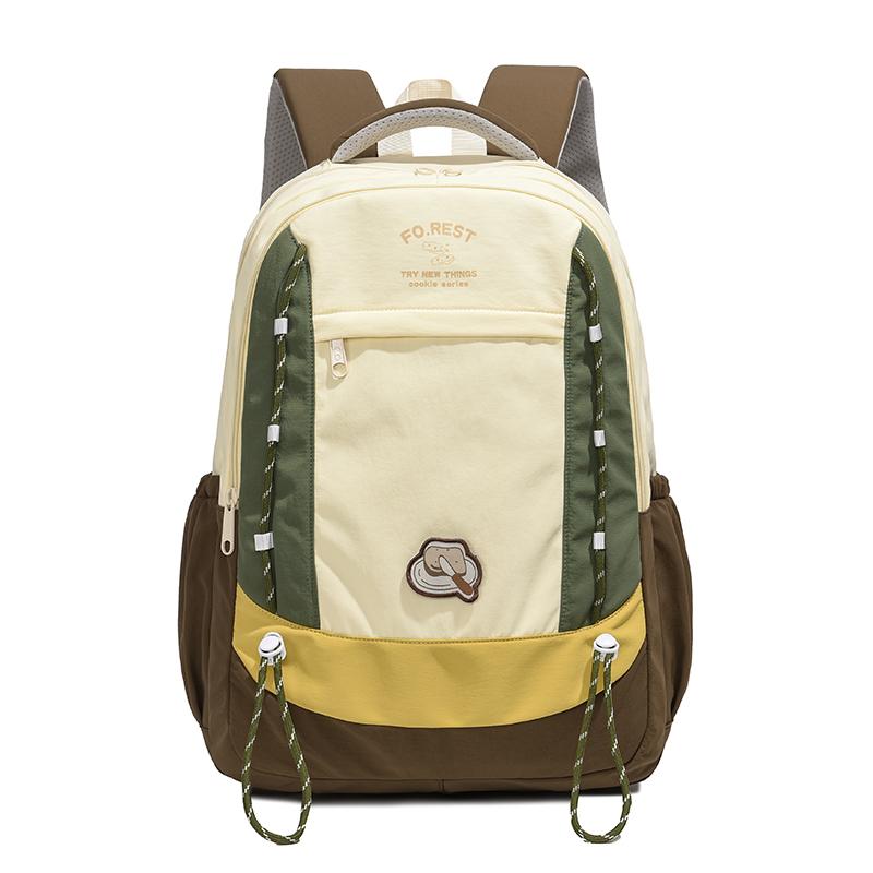 Contrast Color Schoolbag Lightweight Travel Backpack Large Capacity Backpack