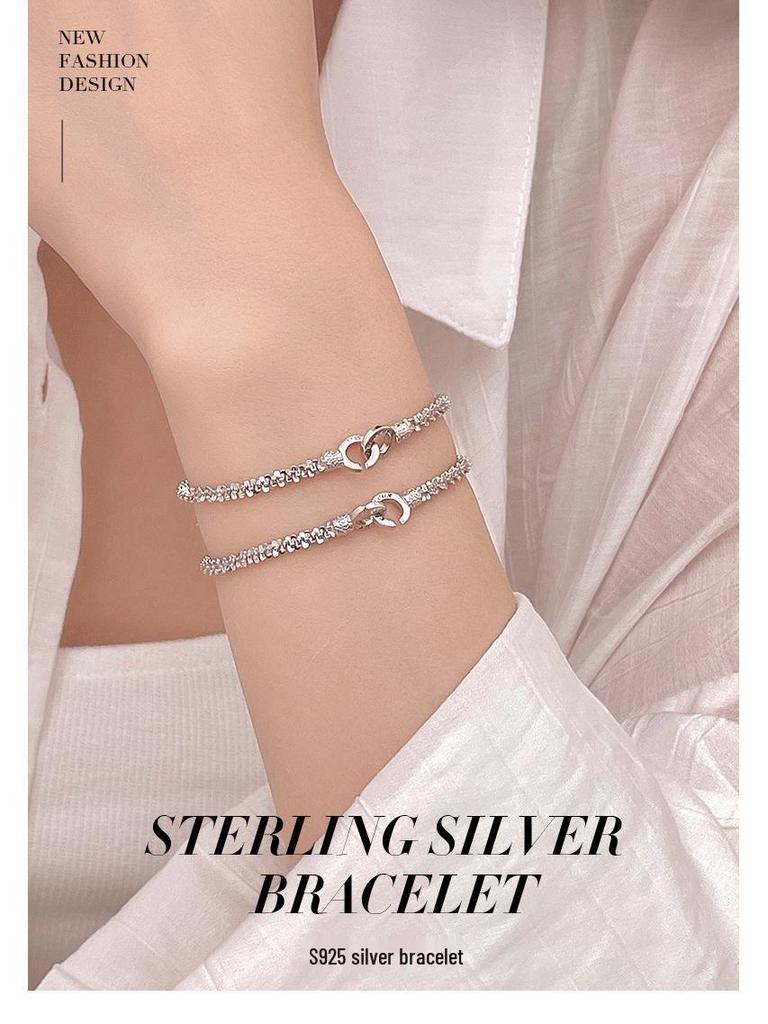 Banyan Tree S925 Silver Sparkling Luxury Women's Double Ring Bracelet 2024